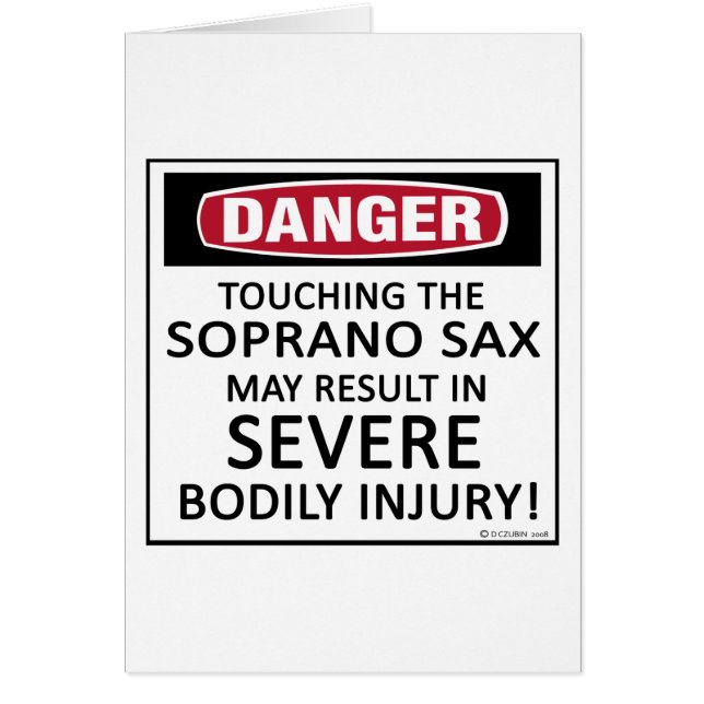Cartão Danger Soprano Sax (Frente)