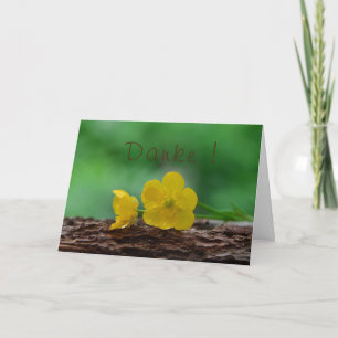 Cartão Danke mit gelbe Blüten