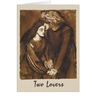 Cartão Dante Gabriel Rossetti Dois amantes 1850