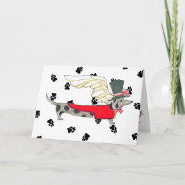 Cartão Dapple Dachshund "Bone Mot"