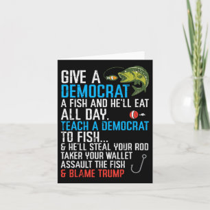 Cartão Dar A Um Democrata Peixes Engraçados Homens Republ