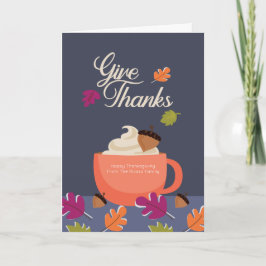 Cartão Dar aos Obrigados Cores de Queda de Ação de Graças