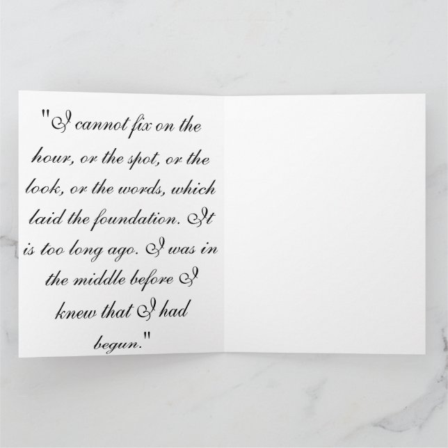 Cartão Darcy and Elizabeth Silhouette (Interior)