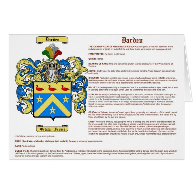 Cartão Darden (significado) (Frente Horizontal)