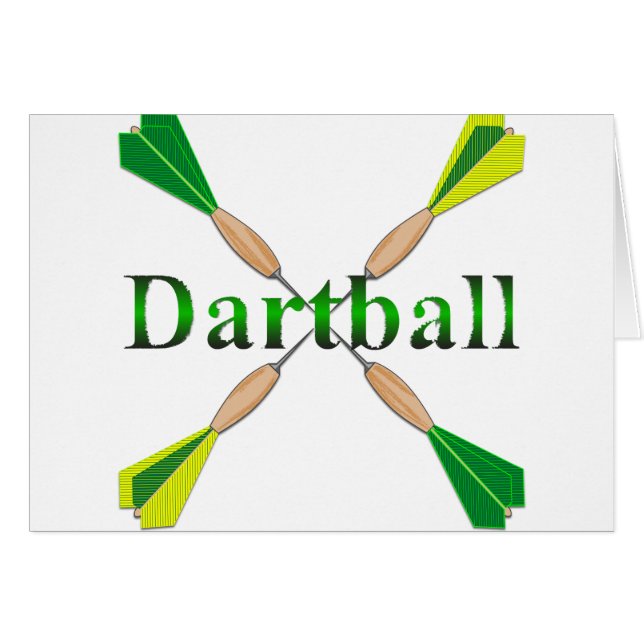 Cartão Dardos de Bola Verde e Dourada (Frente Horizontal)