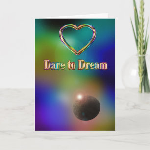 Cartão Dare to dream cosmos rainbow constellation planet
