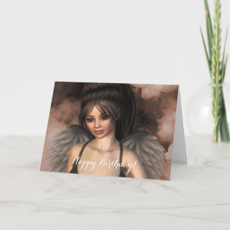 Cartão Dark Angel Grace Portrait Birthday Card