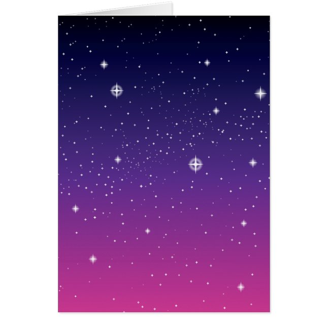 Cartão Dark Purple Starry Night Sky (Frente)