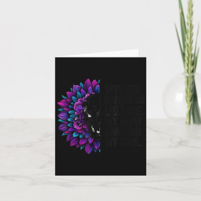 Cartão Darkness Lose My Mind Find My Soul Suicide Prevent (Frente)