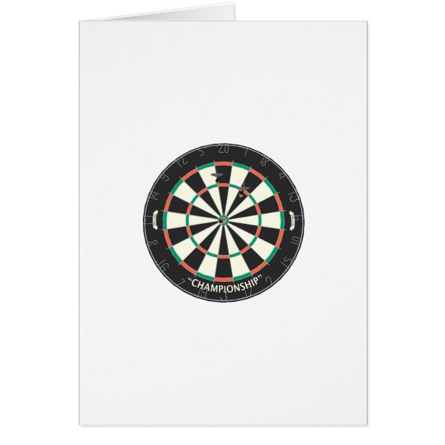 Cartão Dartboard & dardos: modelo 3D: (Frente)