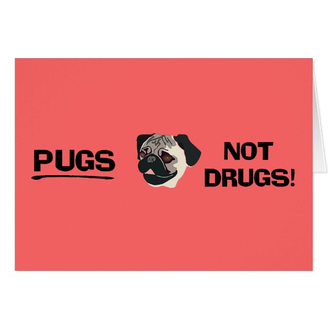 Cartão das drogas dos Pugs não (Frente Horizontal)