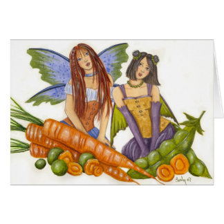 Cartão das ervilhas e das cenouras