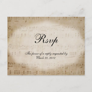 Cartão das escolhas do comensal da partitura RSVP