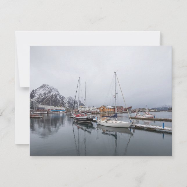 Cartão das Ilhas Svolvaer Lofoten (Frente)