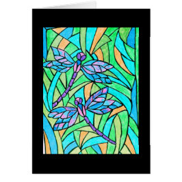 Cartão das libélulas do vitral