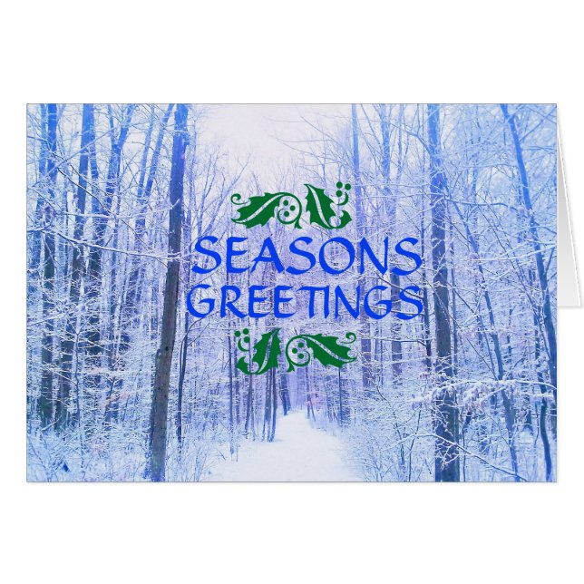 CARTÃO DAS MADEIRAS DO INVERNO DOS CUMPRIMENTOS (Frente horizontal)