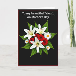 Cartão das Mães Amigas de Flores Listradas