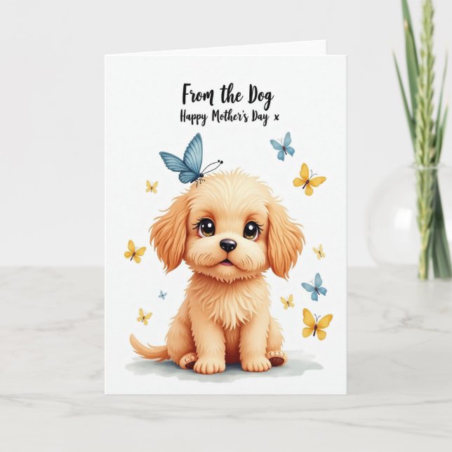 Cartão das Mães Cachorrinhas Borboleta (Frente)