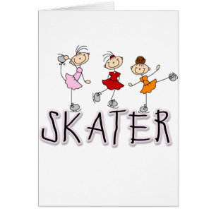 Cartão das meninas da vara do patinador