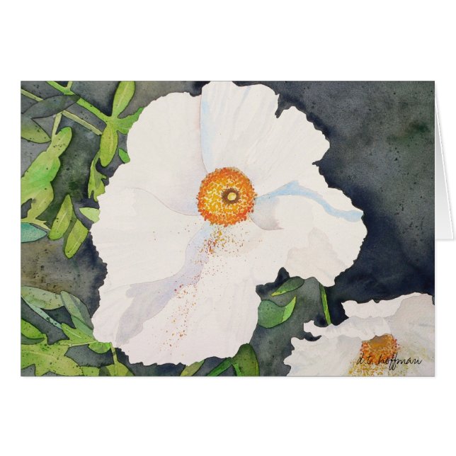 Cartão das papoilas de Matildja (Frente Horizontal)