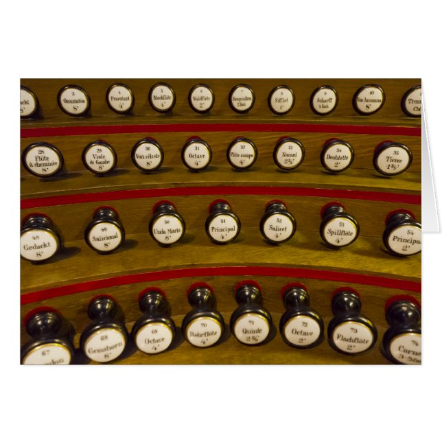 Cartão das paradas de órgão - vazio (Frente Horizontal)