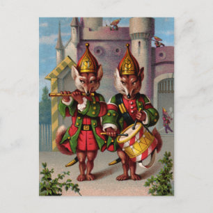 Cartão das raposas do pífano & do cilindro