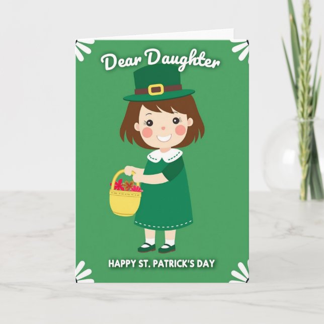 Cartão Dashed Trim St Patricks Day Card (Frente)