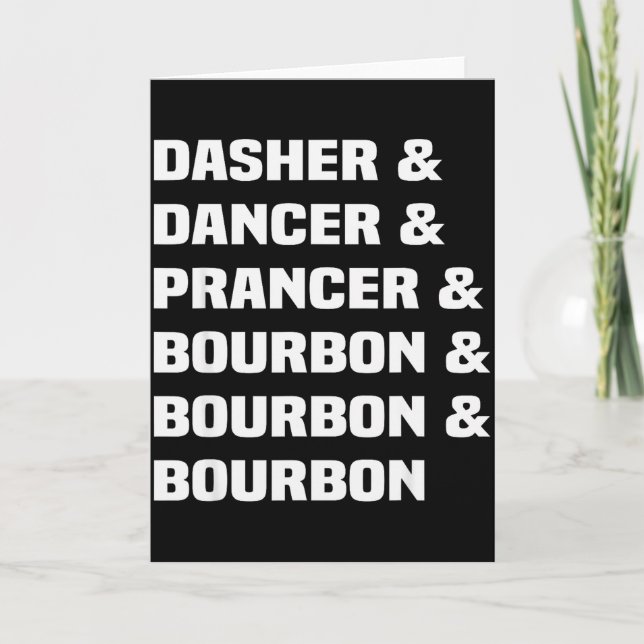 Cartão Dasher Dancer Prancer e Bourbon Férias de Natal (Frente)