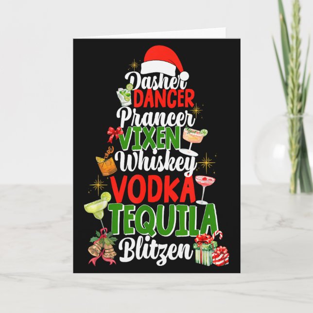 Cartão Dasher Dancer Prancer Vixen Moscato Vodka Tequila  (Frente)