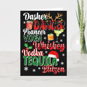 Cartão Dasher Dancer Prancer Vixen Moscato Vodka Tequila