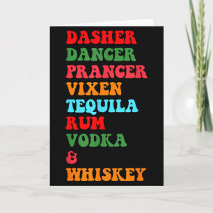 Cartão Dasher Dancer Prancer Vixen Tequila Rum Vodka Desi