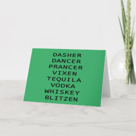 Cartão Dasher Vixen Vodka Tequila Whiskey Blitzen