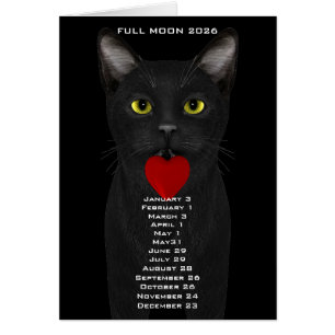 Cartão Datas da Lua Cheia gato 2026