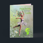 Cartão Daughter age 9, flower fairy birthday card<br><div class="desc"></div>