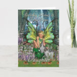 Cartão Daughter Birthday Card - Angelica Fantasy Woodland<br><div class="desc">Daughter Birthday Card - Angelica Fantasy Woodland Fairy</div>