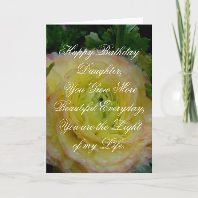 Cartão Daughter Birthday Card with Beautiful sentiment (Frente)