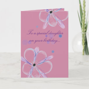 Cartão Daughter Birthday Card With Flower Art