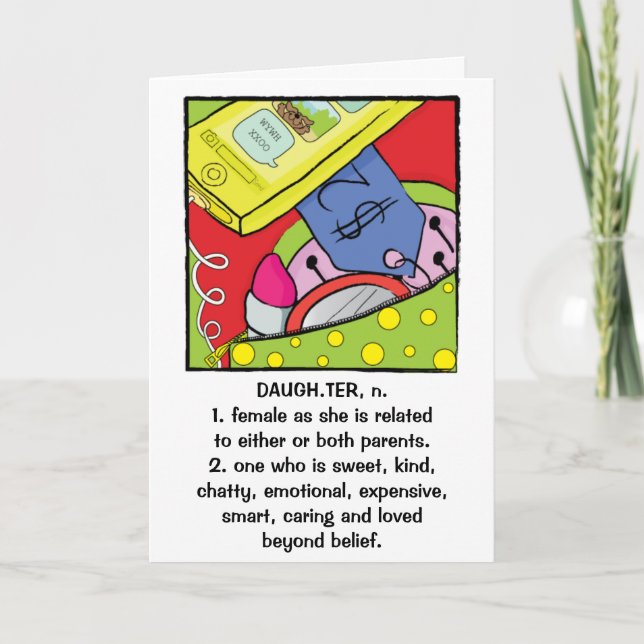 Cartão Daughter Birthday Greeting Card Humorous Sweet (Frente)