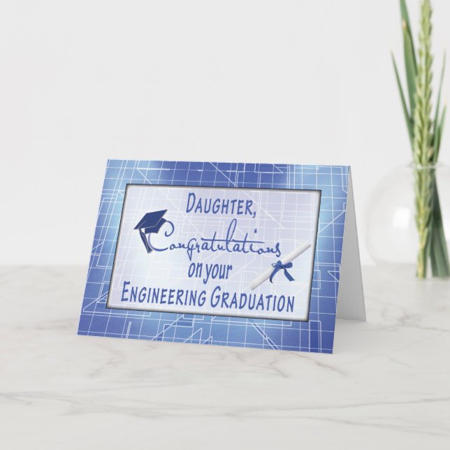 Cartão Daughter, Engineering Graduation Congratulations, (Frente)