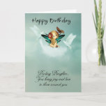 Cartão Daughter Fairy Birthday Card With Doves<br><div class="desc">Daughter Fairy Birthday Card With Doves</div>