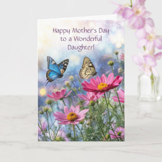 Cartão Daughter Happy Mothers Day Pretty Spring Flowers
