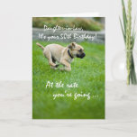 Cartão Daughter-in-law, 50th Birthday Puppy Running<br><div class="desc">Bring a smile to your daughter-in-law as you give your wishes on her 50th birthday. This puppy is running through the grass so fast before the years catch him. Your daughter-in-law seems worried of getting old,  so as the puppy. Send this cute and funny on her special day.</div>
