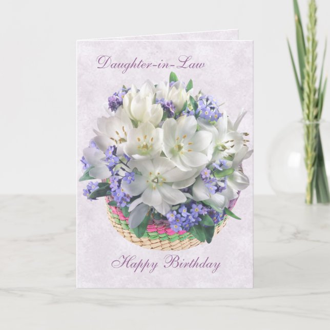 Cartão Daughter-in-Law Birthday Card with white Crocuses. (Frente)