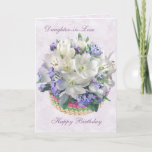 Cartão Daughter-in-Law Birthday Card with white Crocuses.<br><div class="desc">Beautiful spring display with white crocuses and tiny bluish forget-me-not flowers.Fully customizable,  you can adjust the position of the images,  change font,  color,  size or put your own messages.</div>