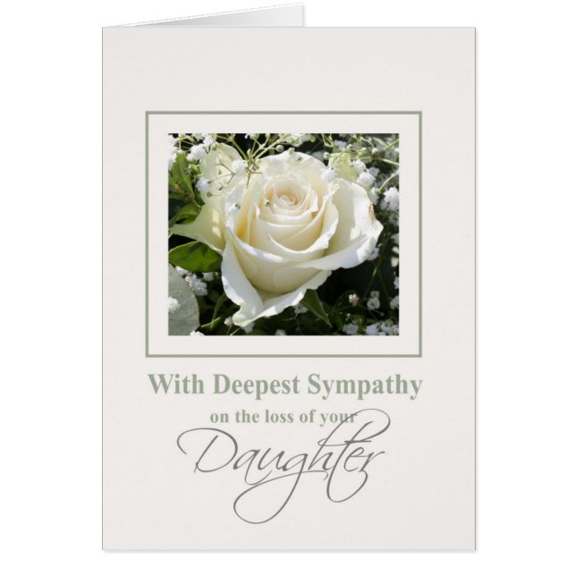 Cartão Daughter  loss Sympathy rose card (Frente)