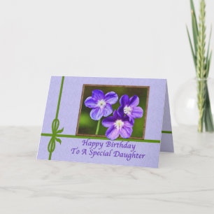 Cartão Daughter's Birthday Card with Purple Violas
