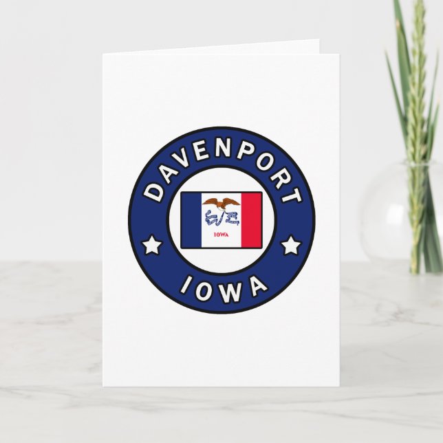 Cartão Davenport Iowa (Frente)