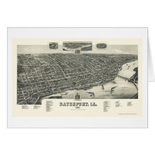 Cartão Davenport, mapa panorâmico de IA - 1888