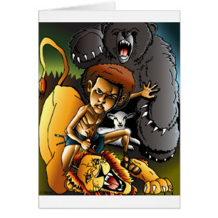 Cartão David e o leão