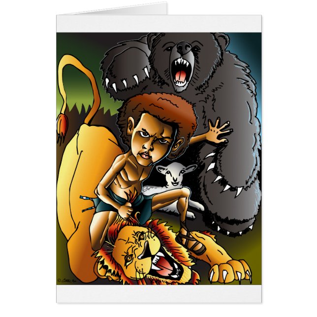 Cartão David e o leão (Frente)